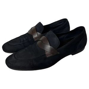 Tom Ford Navy Blue Suede Loafer Driver Slip On Men Shoes Size 7.5 US / 6.5 IT,UK